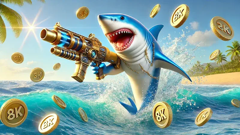 Aksi target ikan pada layar permainan mobile