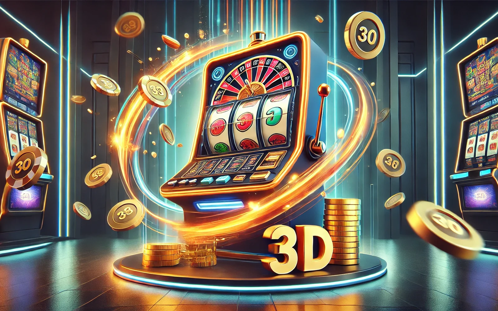 Permainan video slot dengan tampilan reel dan simbol warna-warni